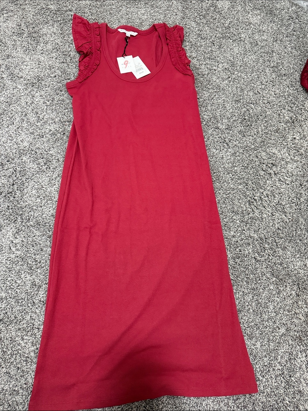 The Nines by HATCH Raspberry Ruffle-Sleeve Maxi Dress - Picture 4 of 5